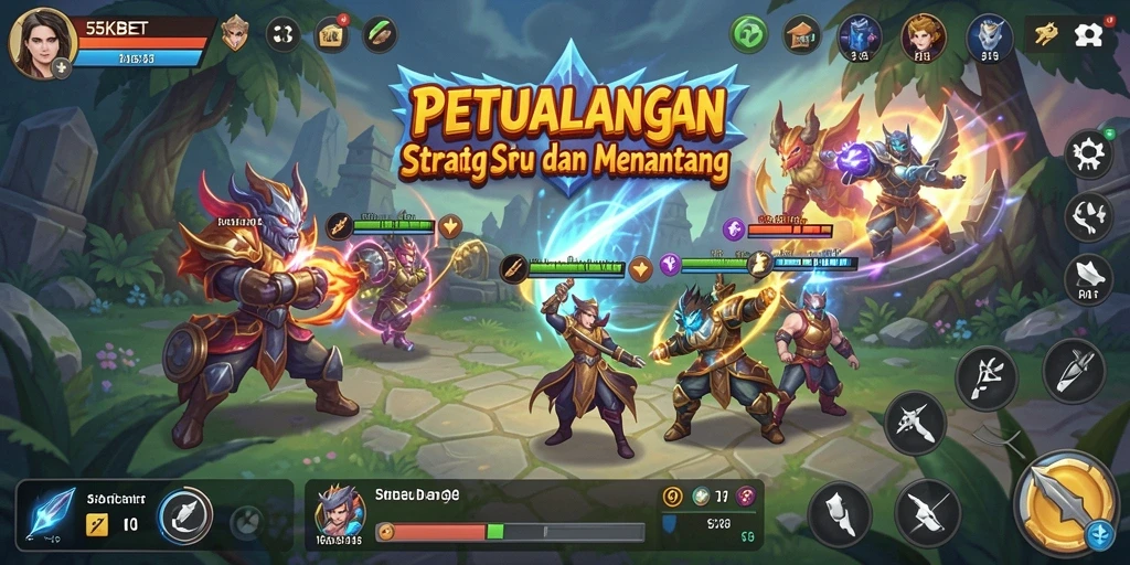 Screenshot gameplay 55KBET menampilkan aksi seru dalam strategi.