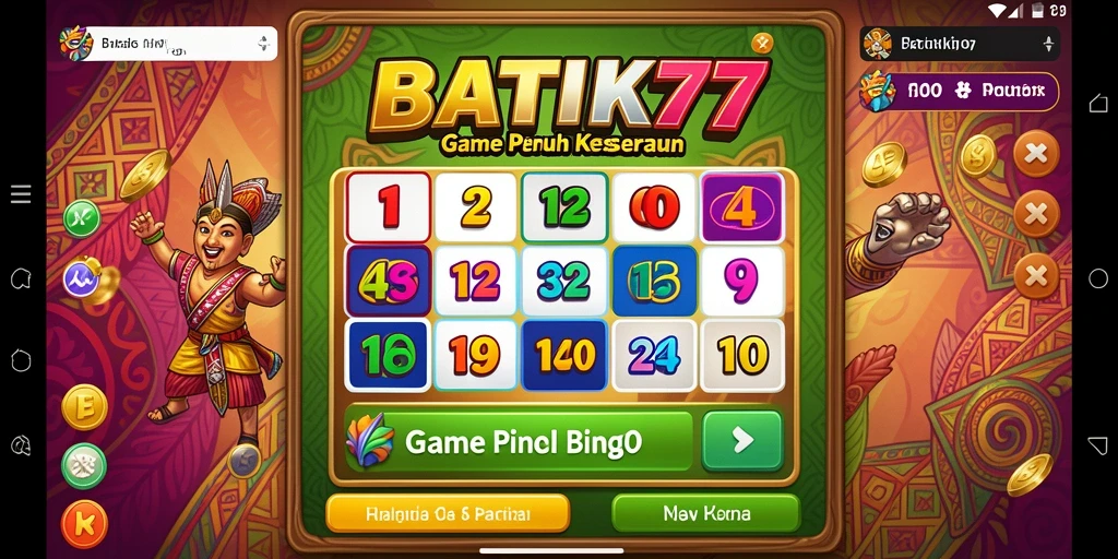 Tampilan gameplay seru dalam aplikasi Bingo BATIK77.