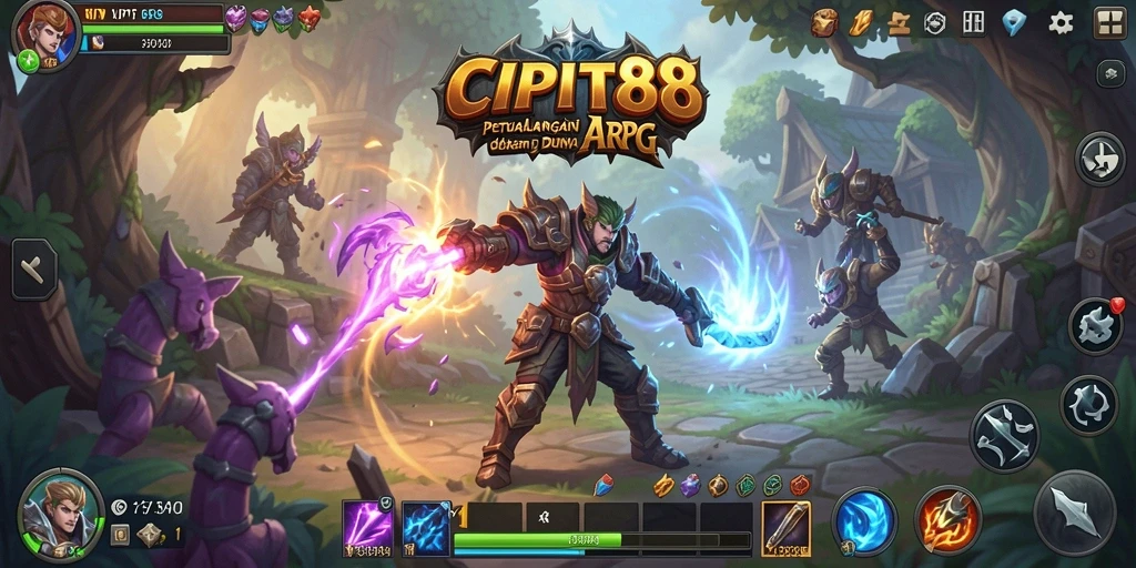 Screenshot utama CIPIT88 menampilkan aksi pertarungan seru di dunia ARPG.