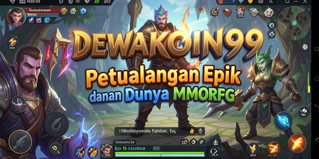Tampilan gameplay mendalam dari DEWAKOIN99 dalam petualangan MMORPG.