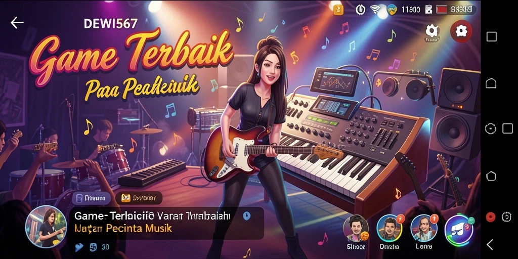 Tampilan gameplay DEWI567 yang memukau dengan berbagai lagu.