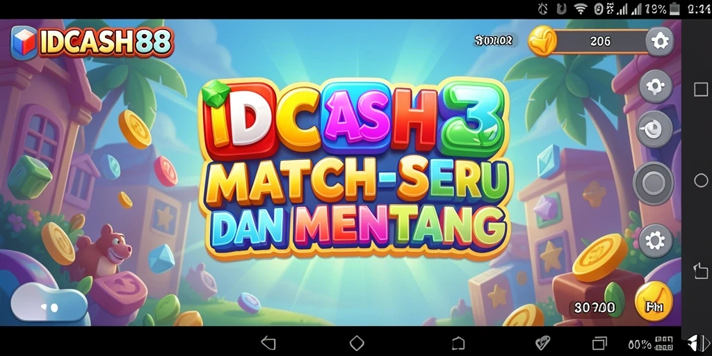 Screenshot gameplay IDCASH88 dengan aksi Match-3 yang seru.