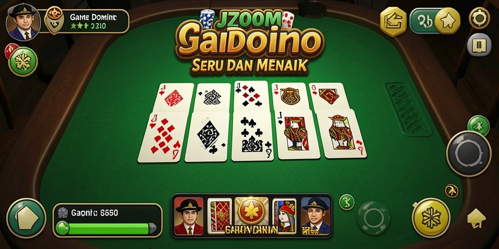 Screenshot J200M menunjukkan gameplay Domino yang mengasyikkan.