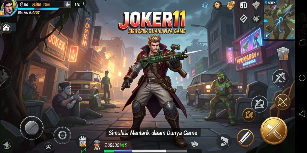 Screenshot gameplay JOKER11 yang menampilkan dunia simulasi yang kaya.