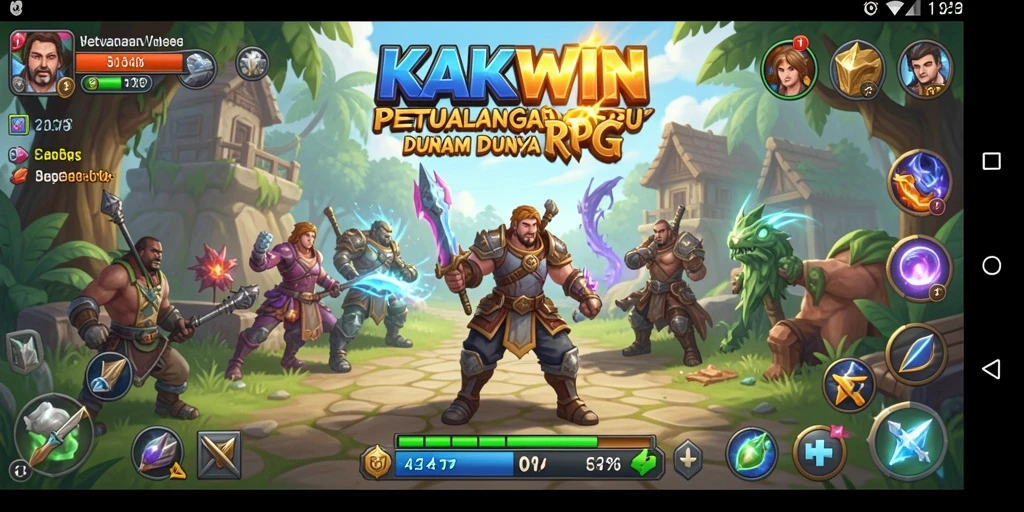 Screenshot KAKWIN menampilkan aksi seru dalam petualangan RPG.