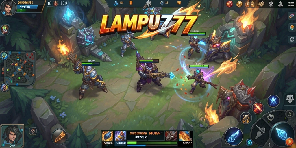 Tampilan seru dari gameplay LAMPU777 dengan aksi MOBA.