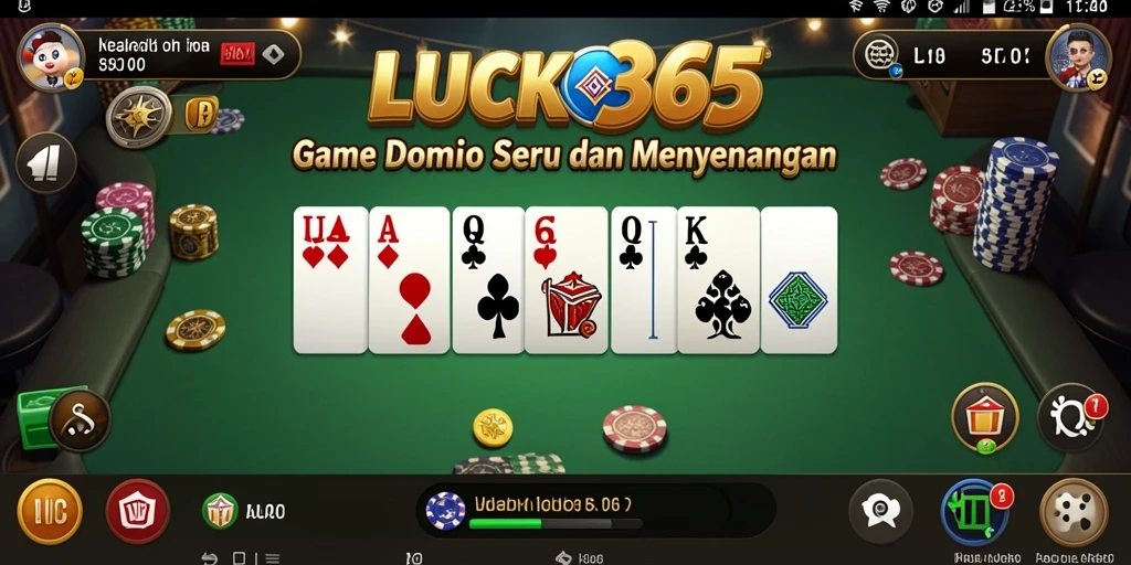 Tampilan visual LUCK365 saat bermain Domino dengan teman.