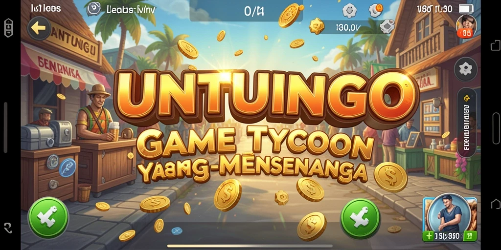 Tangkapan layar permainan UNTUNGGO menunjukkan keseruan gameplay Tycoon.